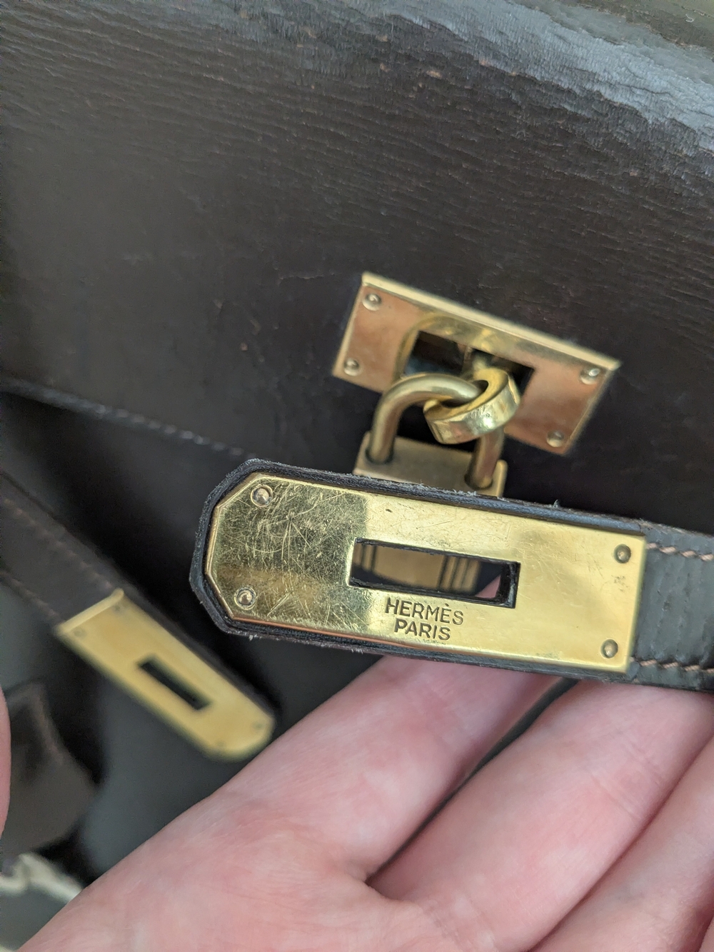 HERMES Kelly 32 1966 Bonwit Teller Brown Box Leather Bag eBay Authenthificated - Picture 8 of 16